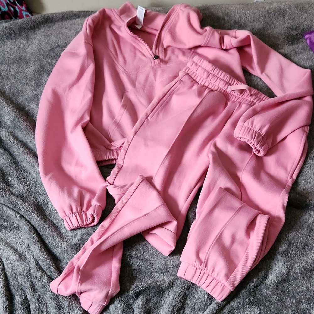 90 Degree By Reflex Pink Half Zip Set